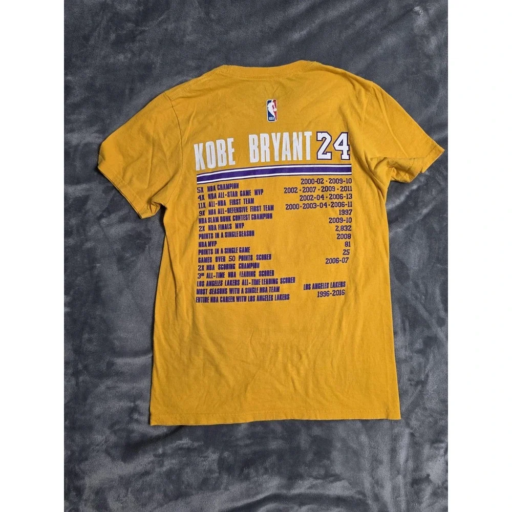 Los Angeles Lakers Shirt Mens Small Yellow NBA Basketball Kobe Bryant Adidas Tee